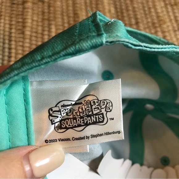 New SpongeBob SquarePants Baseball Hat Cap Green Tie Dye One Size Embroidered - Picture 7 of 9